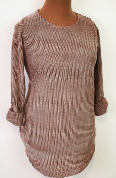 Gépi kötött, hosszú ujjú, mályva-fekete színű pulóver XL/2XL