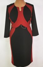   Bordó színű betéttel és csattal díszített alkalmi ruha 46-54