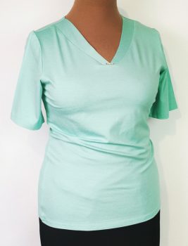 Almazöld színű, pamutos anyagú felső L-4XL