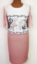   Világoskék-halvány rózsaszín mintával díszített ruha 44-58