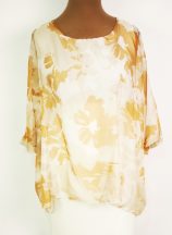   Kerek nyakú, 3/4-es ujjú, dupla muszlin anyagú alkalmi felső XL/2XL