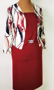 Deréknál díszcsatos ruha 46-52