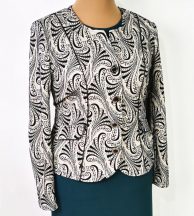   Bézs alapon, fekete színű mintával  díszített blézer 42-50