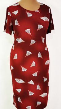 Elől-hátul  színes mintával díszített, alkalmi ruha  42-50